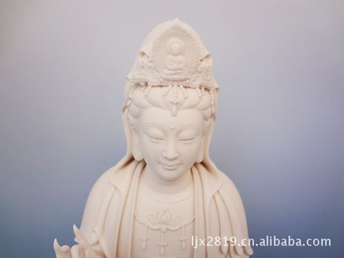 德化陶瓷工艺美术大师瓷雕珍品家居摆饰工艺品马来观音厂家批发 2588